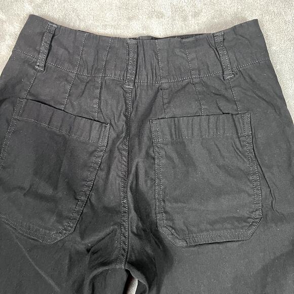 Maeve Anthropologie The Colette Pants Women's 25P Linen Stretch Wide Leg Black - Picture 5 of 10